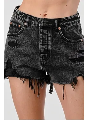 Southern Girl High Waisted Vintage Wash Destroyed Denim Shorts