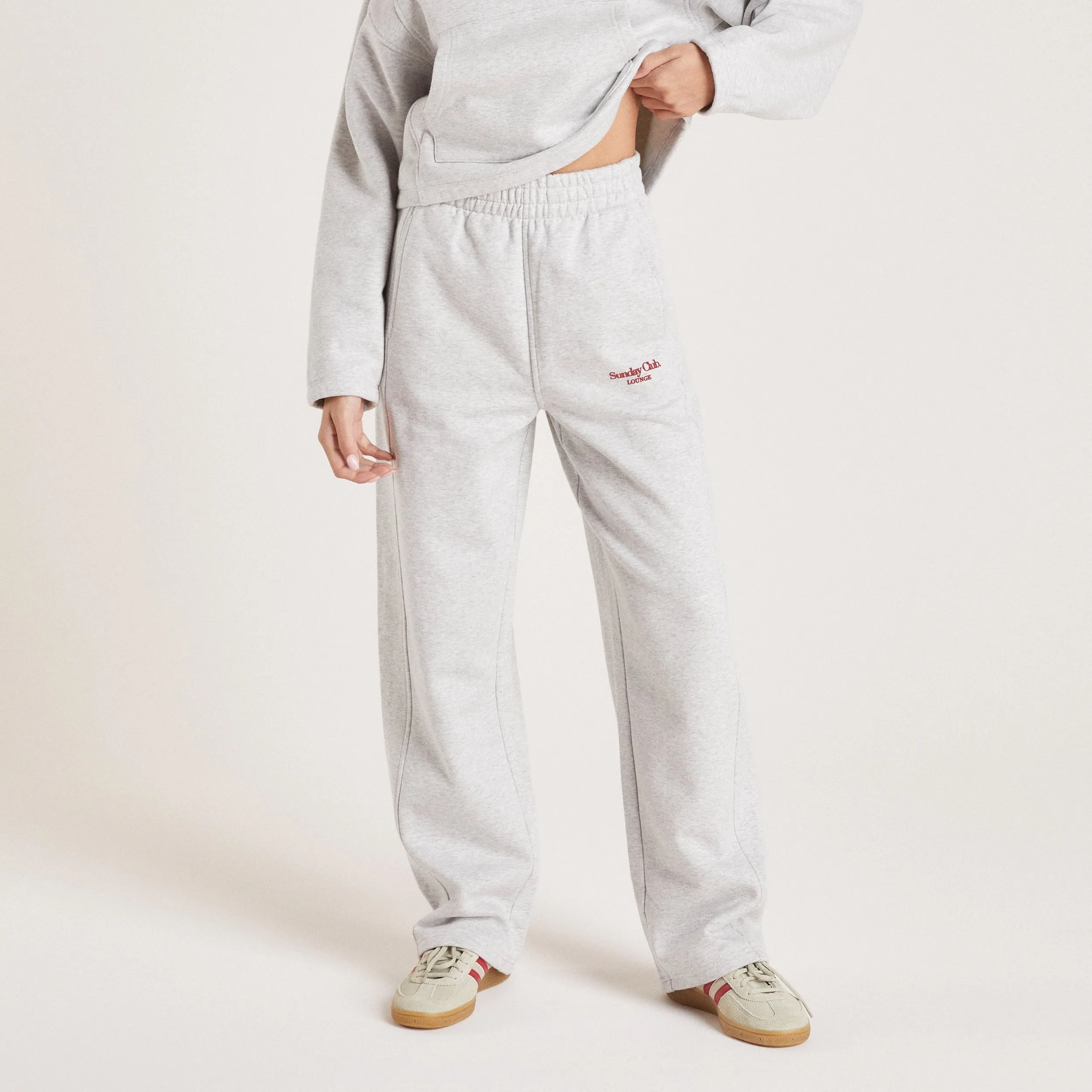 Straight Leg Sweatpants - Grey Marl
