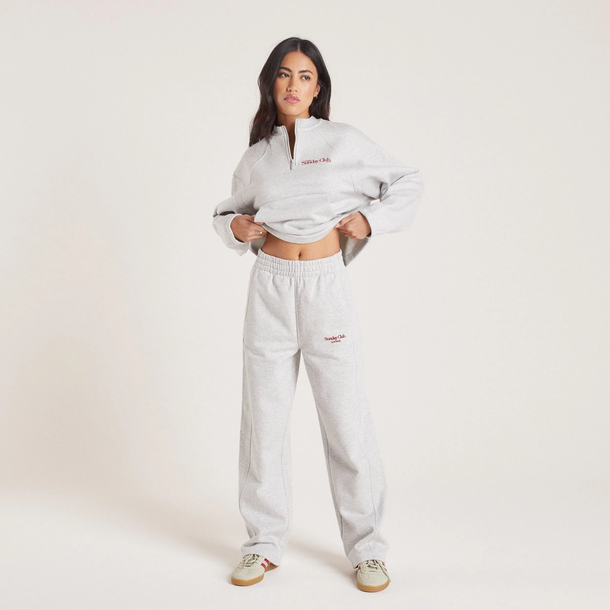 Straight Leg Sweatpants - Grey Marl