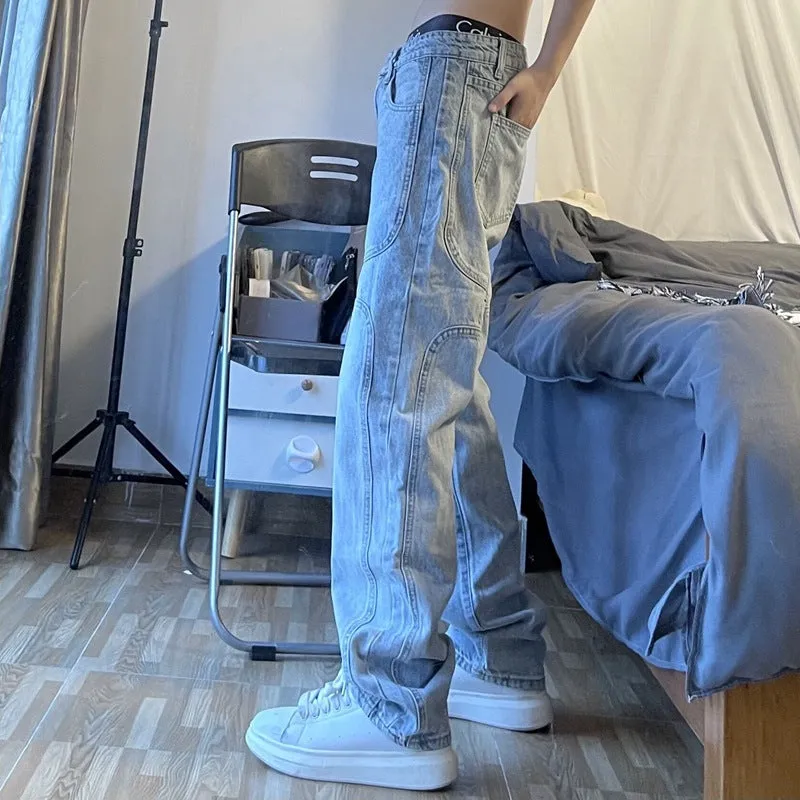 Straight Retro Wash Jeans