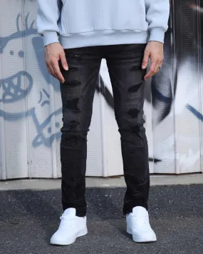 Street Gothic Black Ripped Jeans