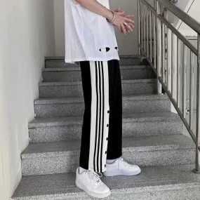 Style Buttoned Straight Leg Sweatpants