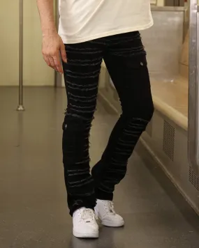 Stylish Raw edge Black Jeans with Side Pocket Detailing-Mexico Local Delivery