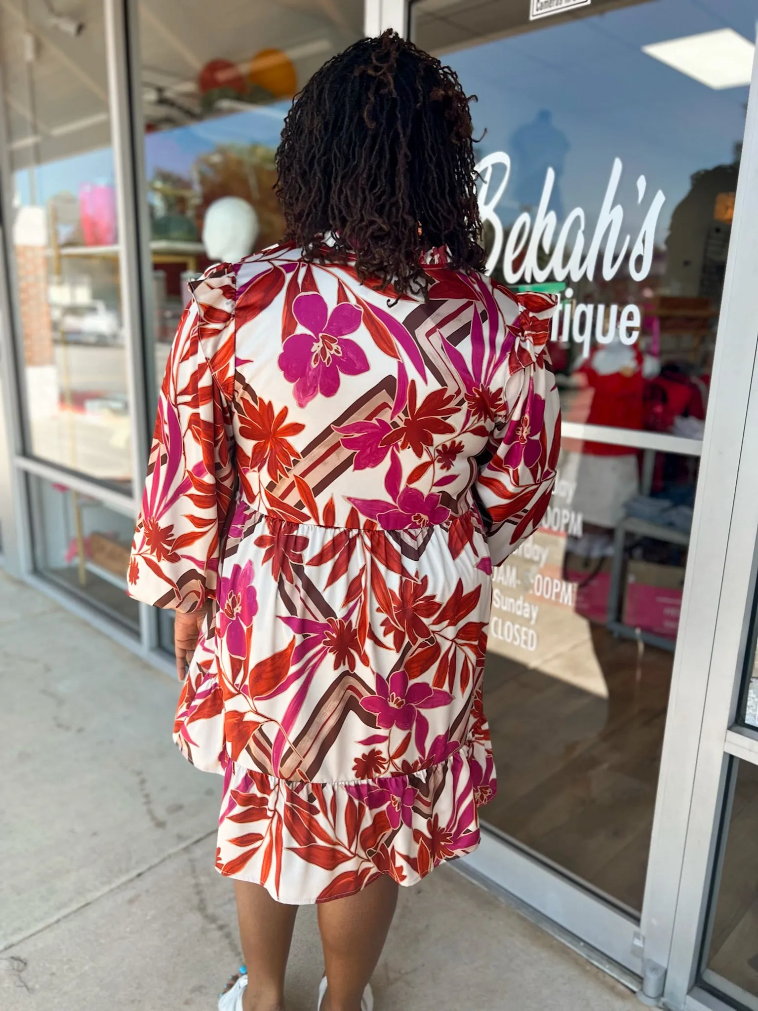 Subtle Sass Satin Print Dress (C)