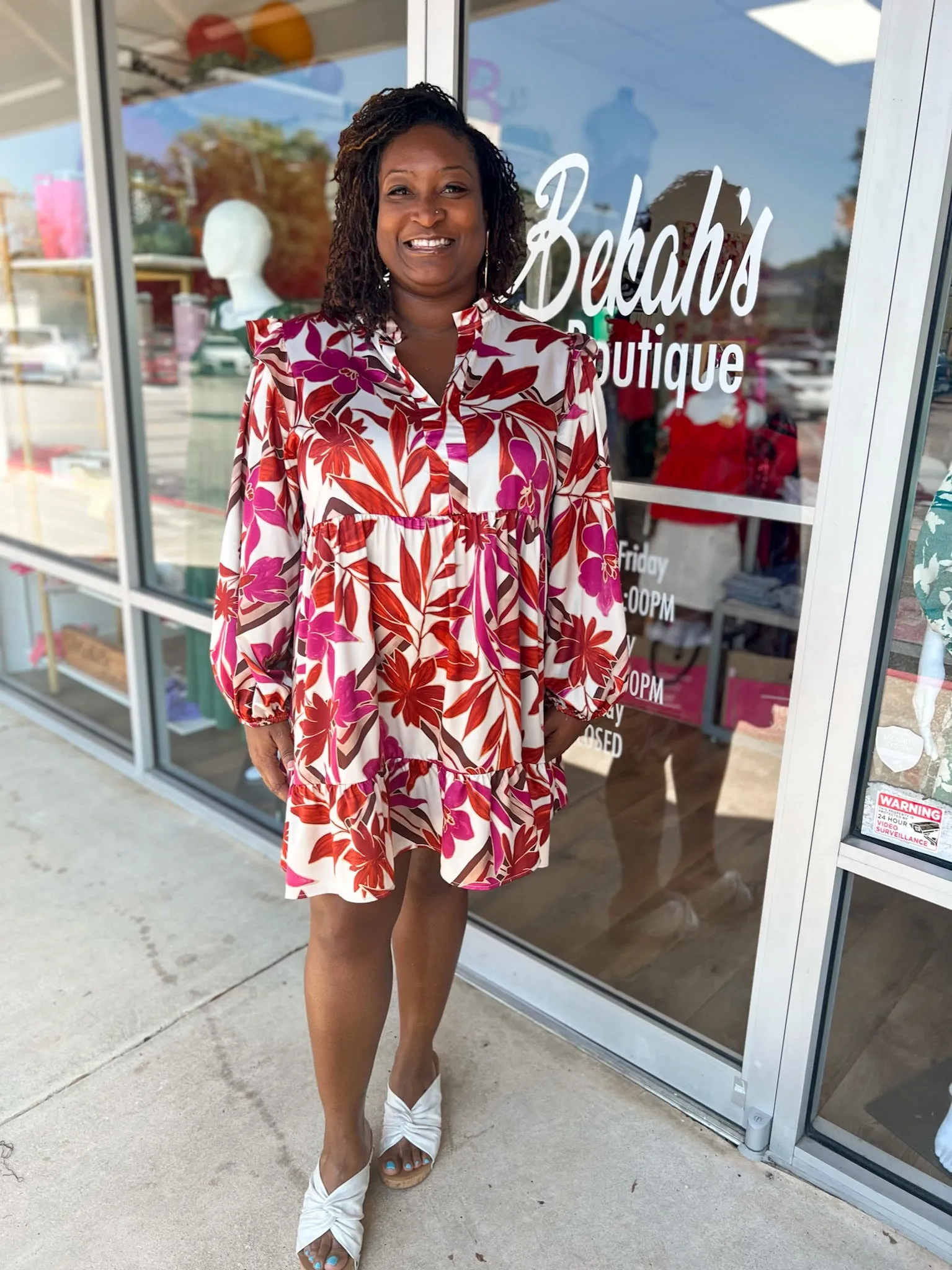 Subtle Sass Satin Print Dress (C)