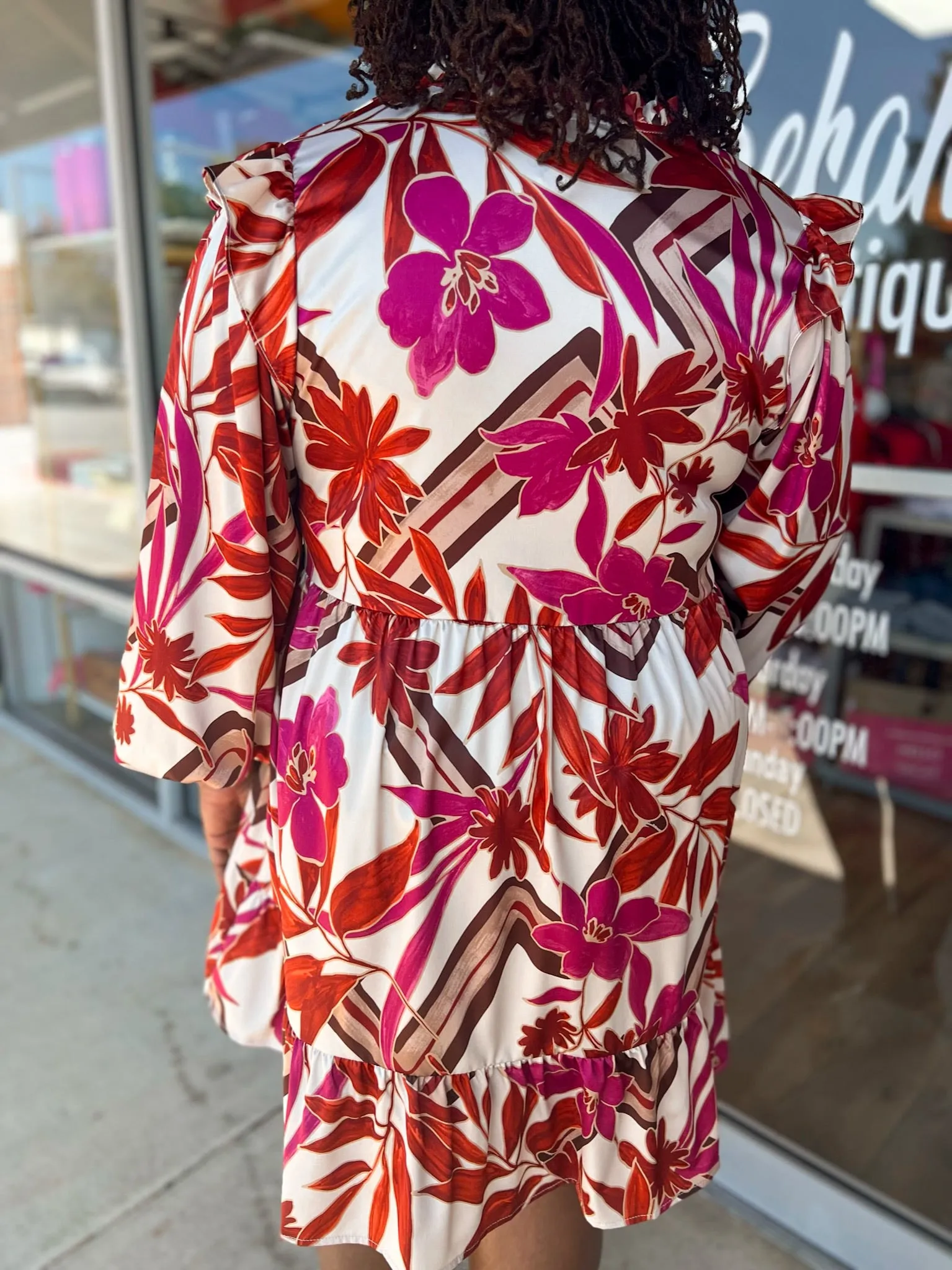 Subtle Sass Satin Print Dress (C)