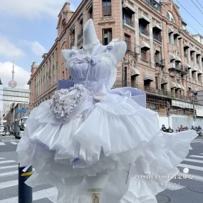 TAVIMART  -  Purple Princess Dress With Hair Clip Ribbon No Ribbon Super Immortal Wearing Princess Skirt Trail Adult Fairy Dress