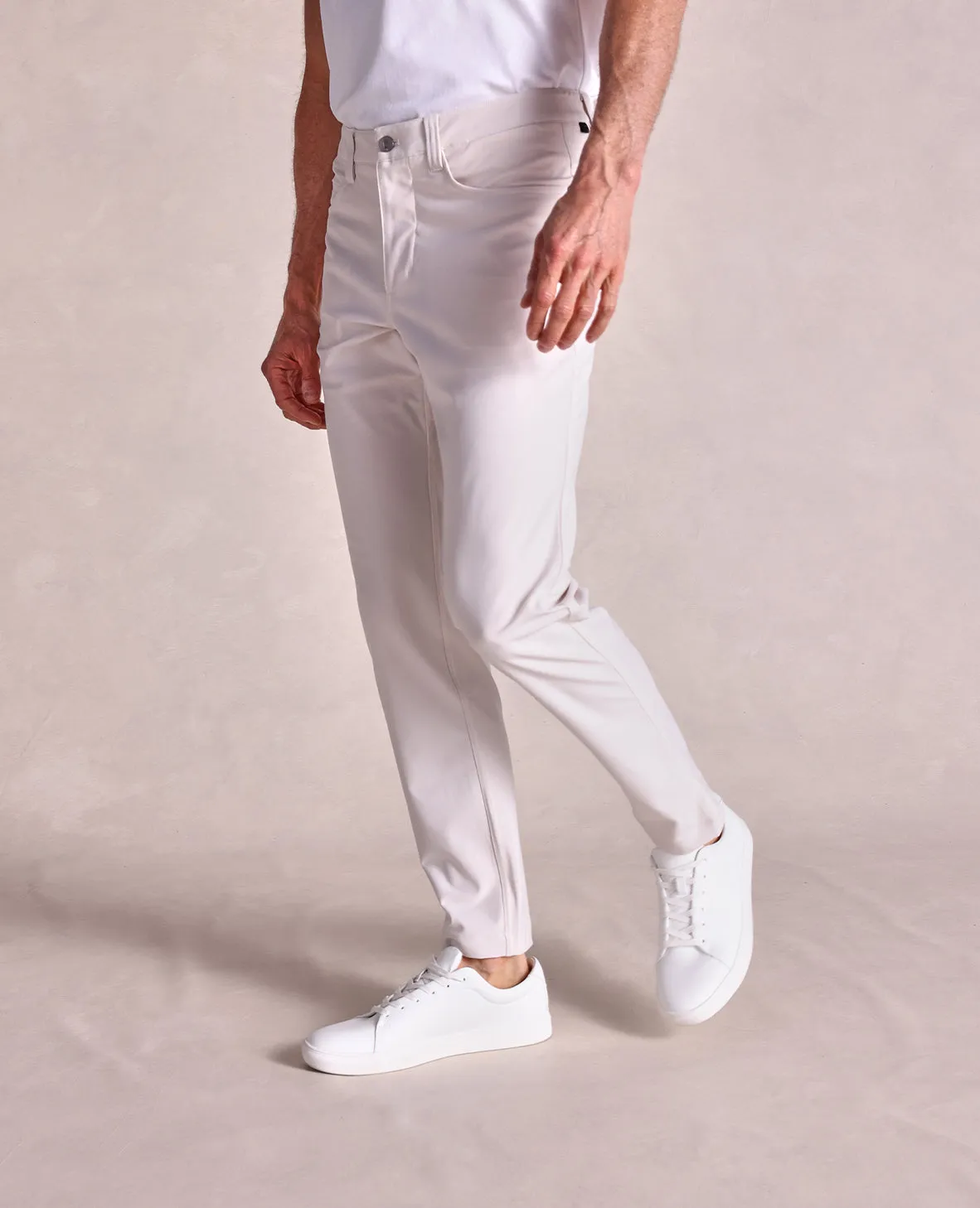 The Voyager - Performance Knit 5-Pocket Pant - Ivory