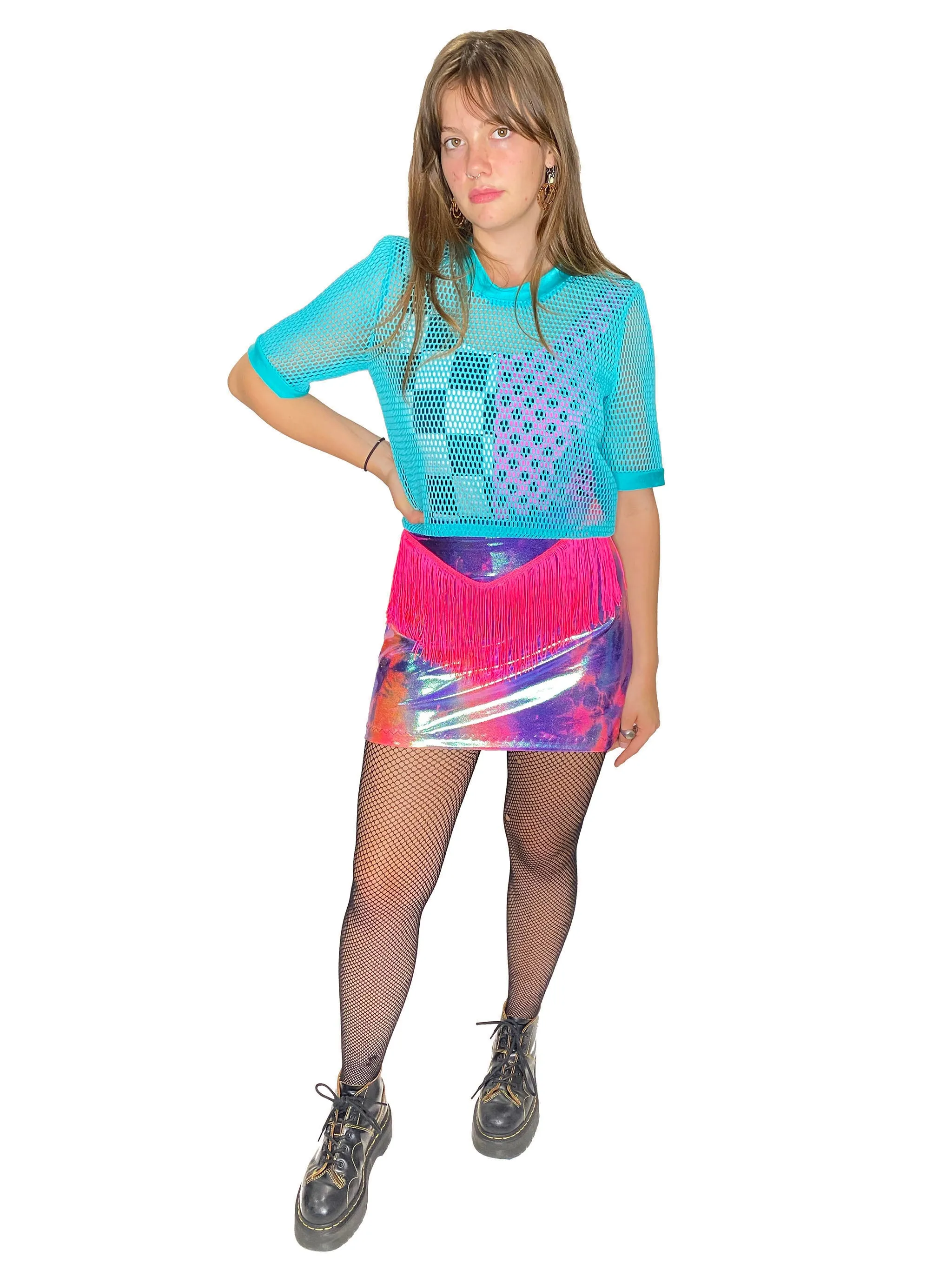 Tie Dye Fringe Skirt