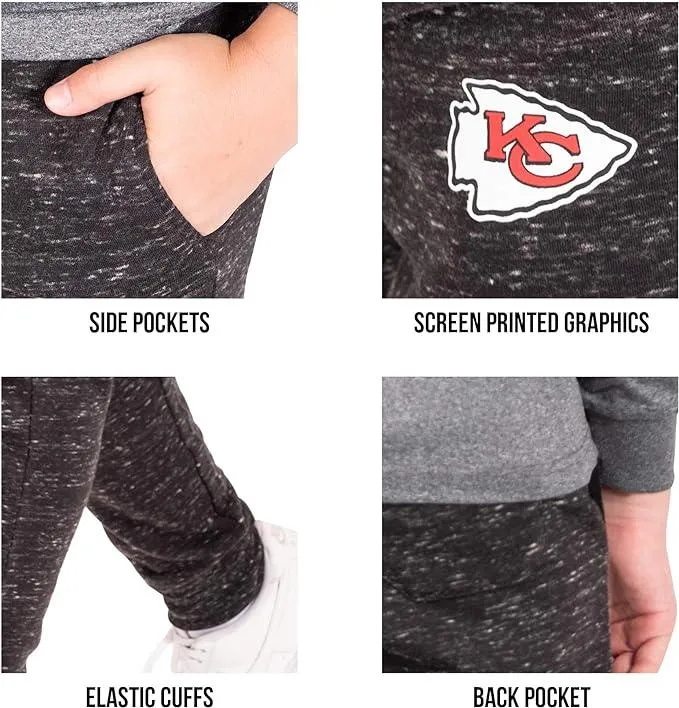 Ultra Game NFL Official Youth Super Soft Supreme Jogger Sweatpants, New York Giants, Black Snow|New York Giants