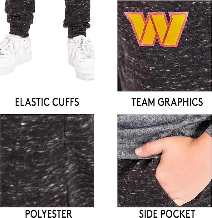 Ultra Game NFL Official Youth Super Soft Supreme Jogger Sweatpants, Washington Commanders, Black Snow|Washington Commanders