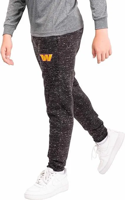 Ultra Game NFL Official Youth Super Soft Supreme Jogger Sweatpants, Washington Commanders, Black Snow|Washington Commanders