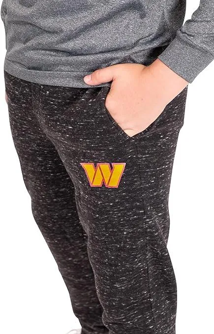 Ultra Game NFL Official Youth Super Soft Supreme Jogger Sweatpants, Washington Commanders, Black Snow|Washington Commanders