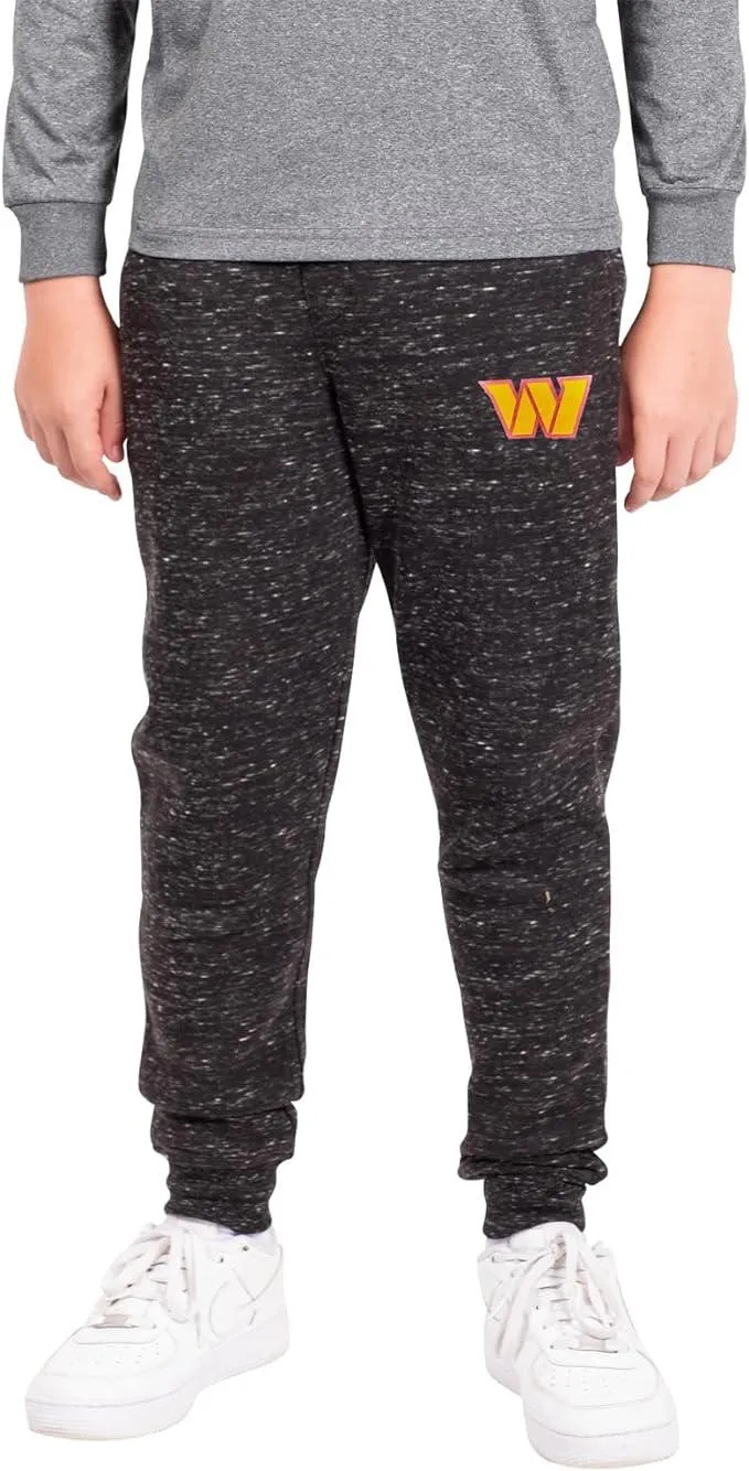 Ultra Game NFL Official Youth Super Soft Supreme Jogger Sweatpants, Washington Commanders, Black Snow|Washington Commanders