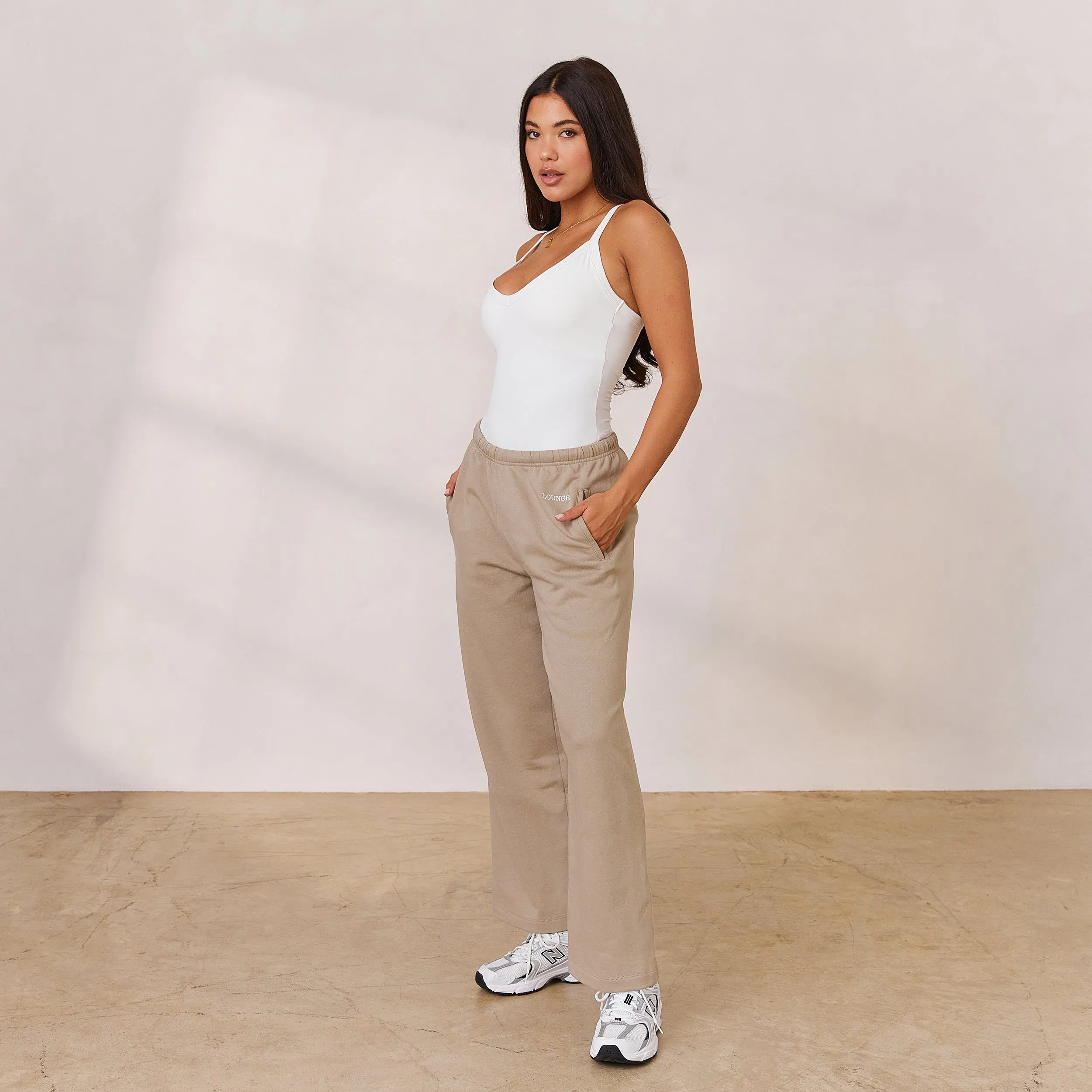 Varsity Straight Leg Sweatpants - Oat