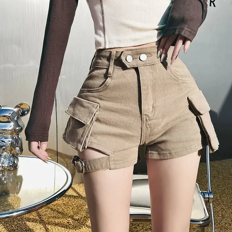 Vintage High Street Denim Shorts for Summer
