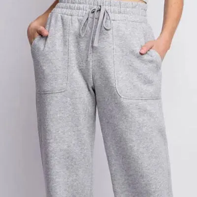 Virtuous | Drawstring Straight Leg Slit Sweatpants