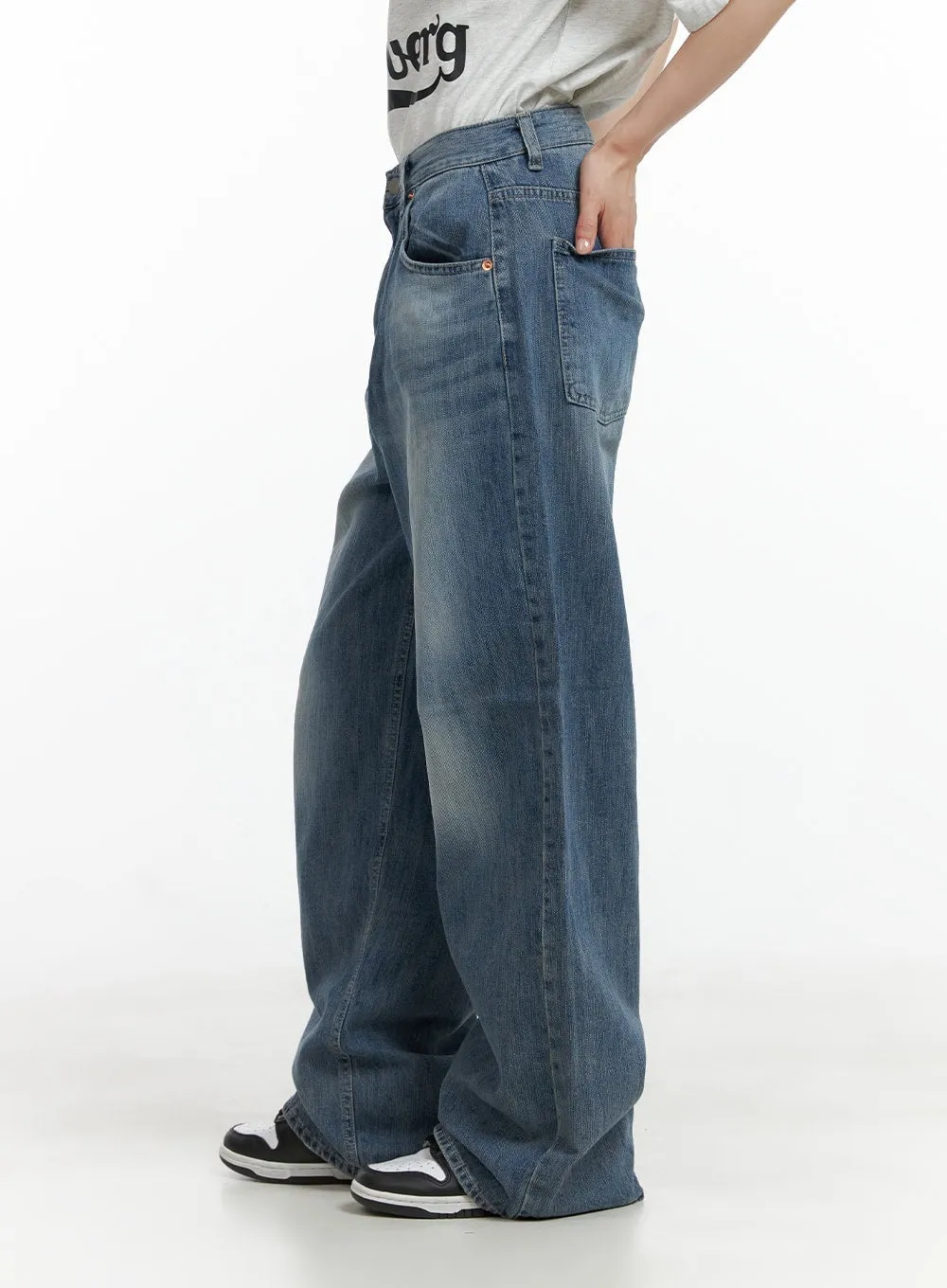 Washed Loose Fit Baggy Jeans CL402