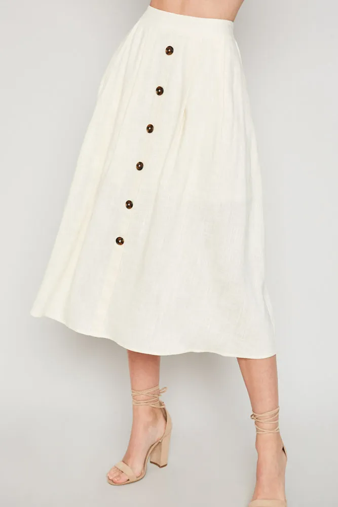 White midi skirt woman clothing