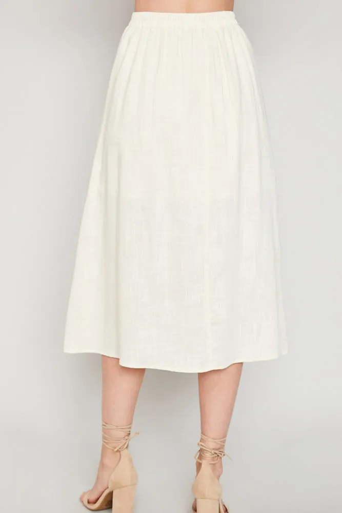White midi skirt woman clothing