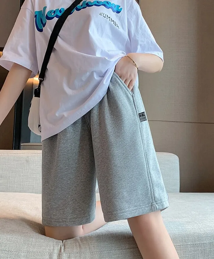 Wjczt Harajuku BF Cool Sport Shorts Women Summer Couple Short Pants Men Street Loose Casual Beach Pants Black Light Gray M-XXL