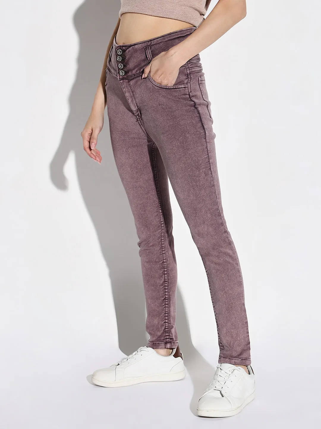 Women Purple Slim Fit Jeans