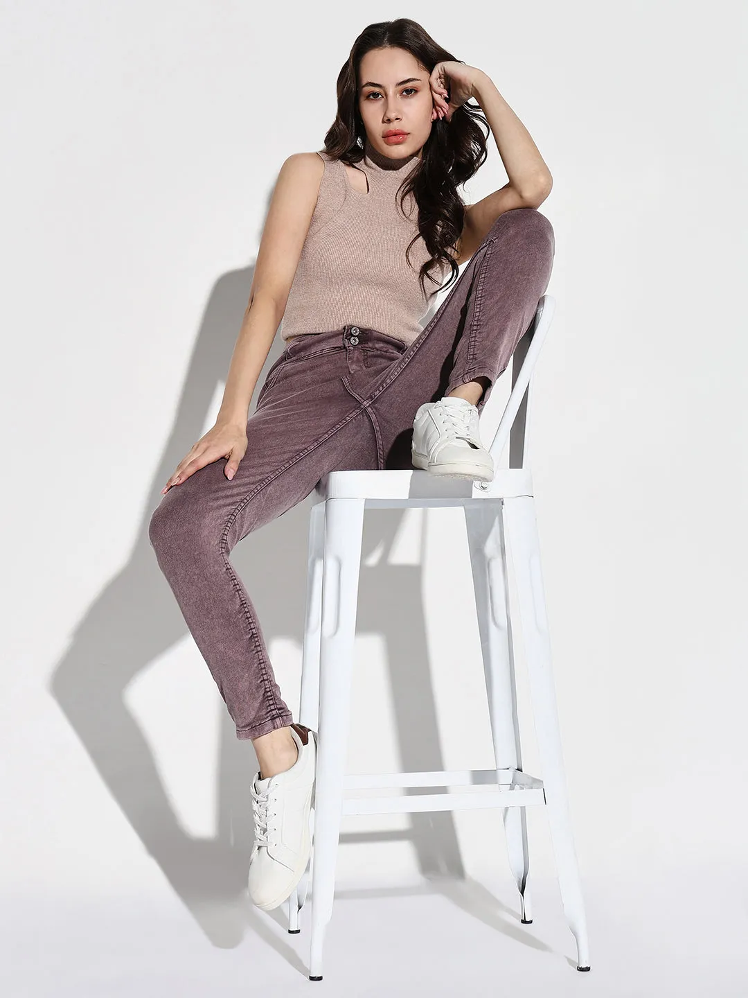 Women Purple Slim Fit Jeans