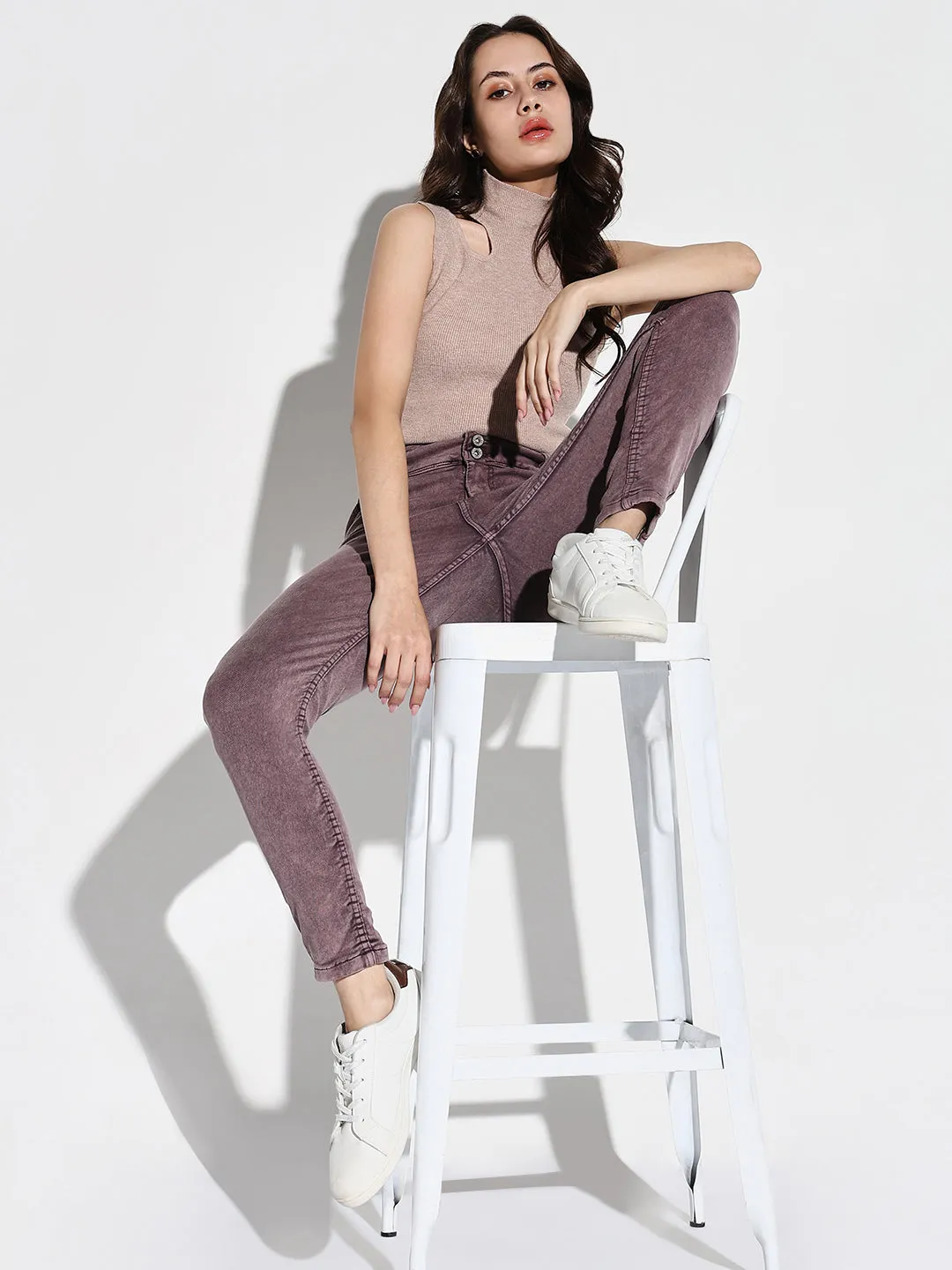 Women Purple Slim Fit Jeans