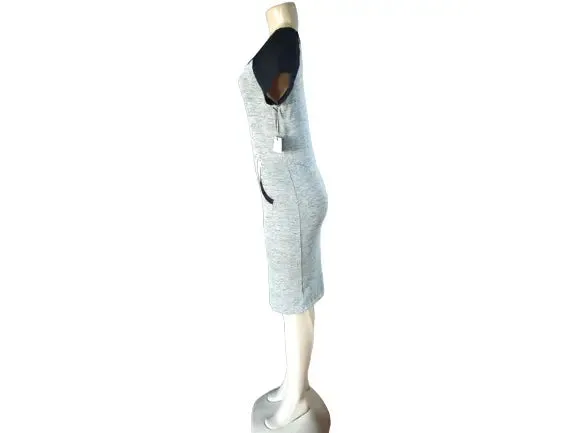 Women's Black And Gray Bodycon Dress
