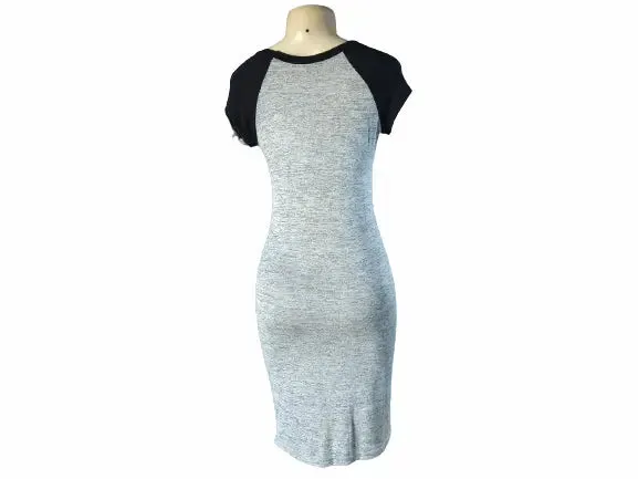 Women's Black And Gray Bodycon Dress