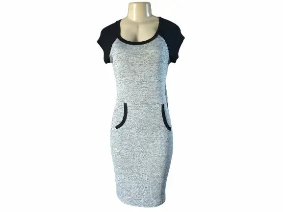 Women's Black And Gray Bodycon Dress