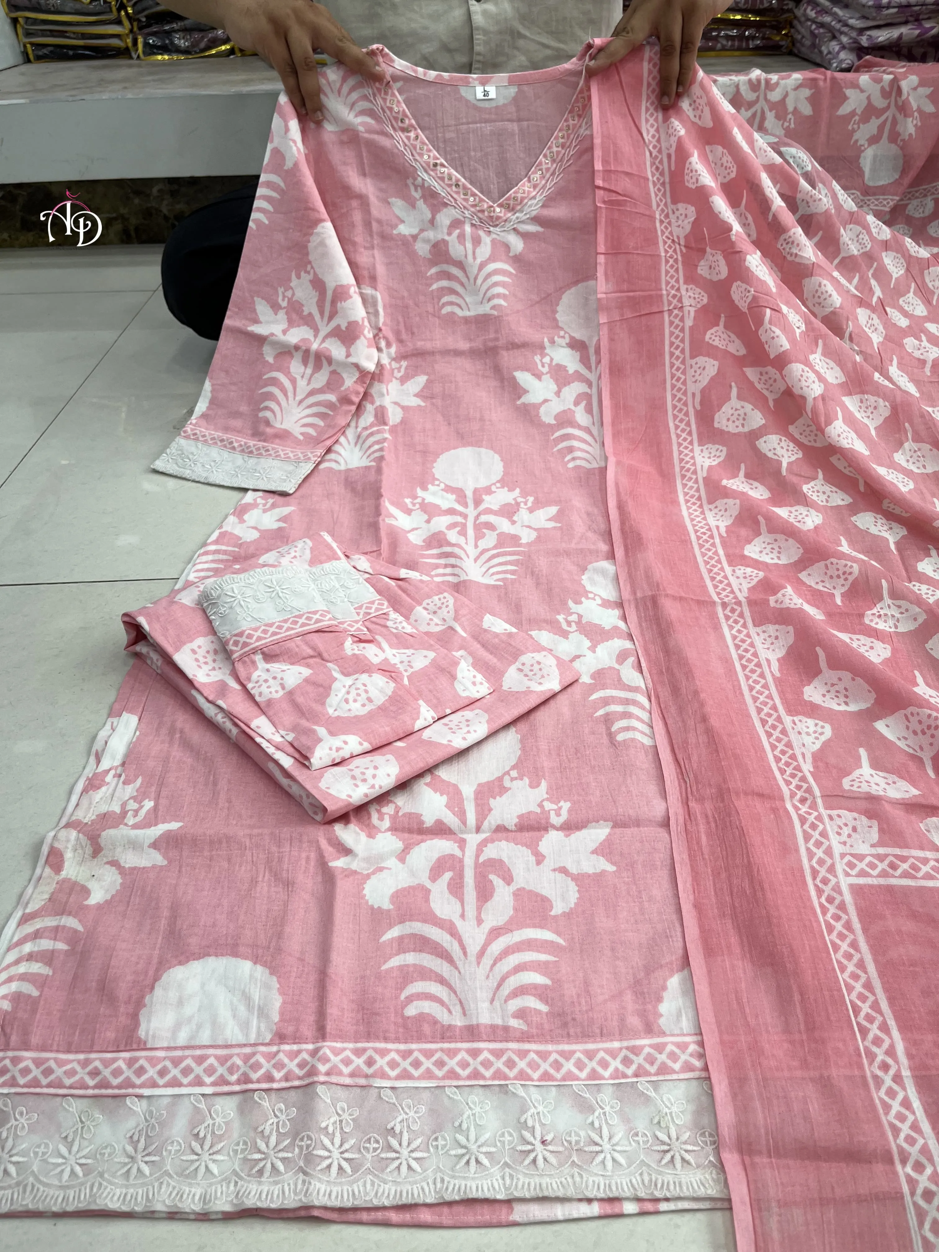 Women's Designer Afghani Pure Cotton Aline Salwar Suit