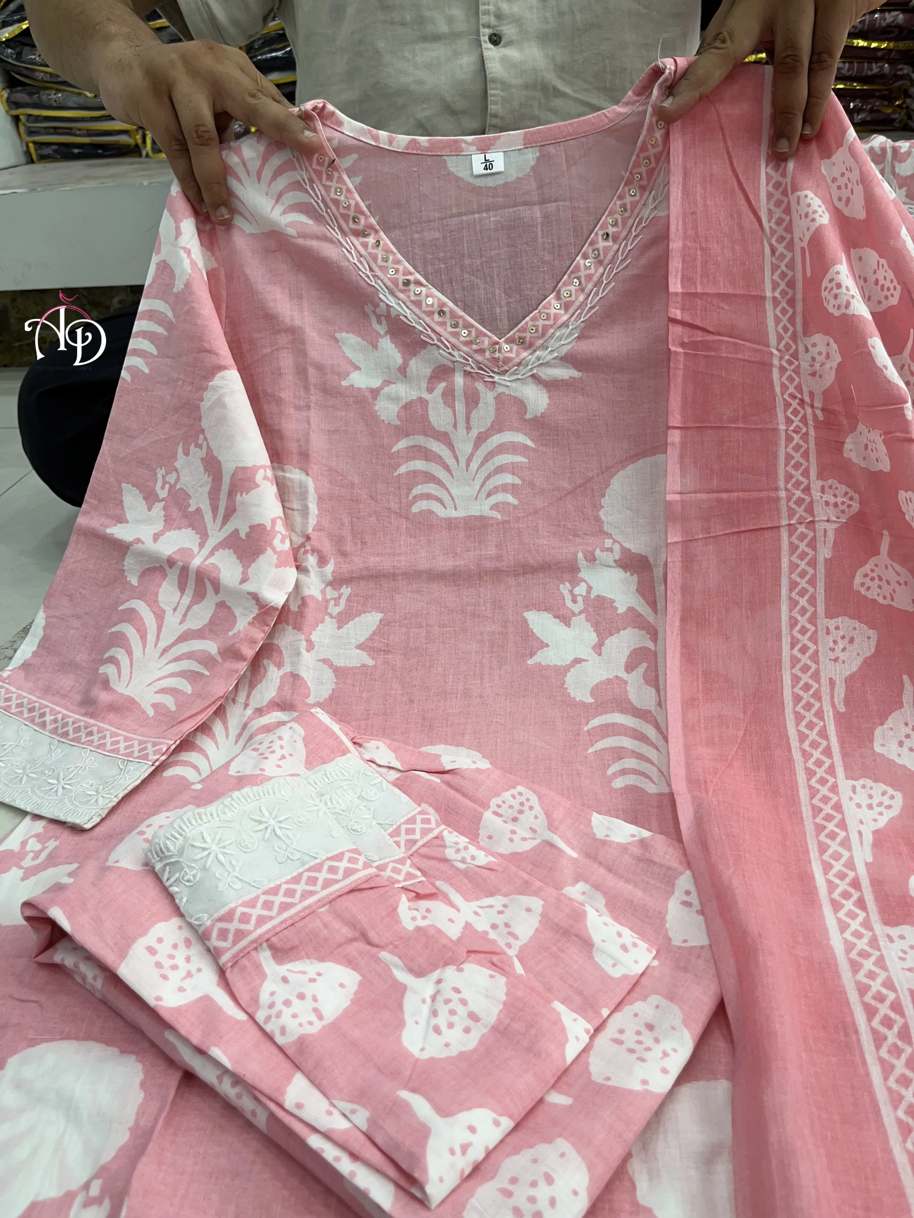 Women's Designer Afghani Pure Cotton Aline Salwar Suit
