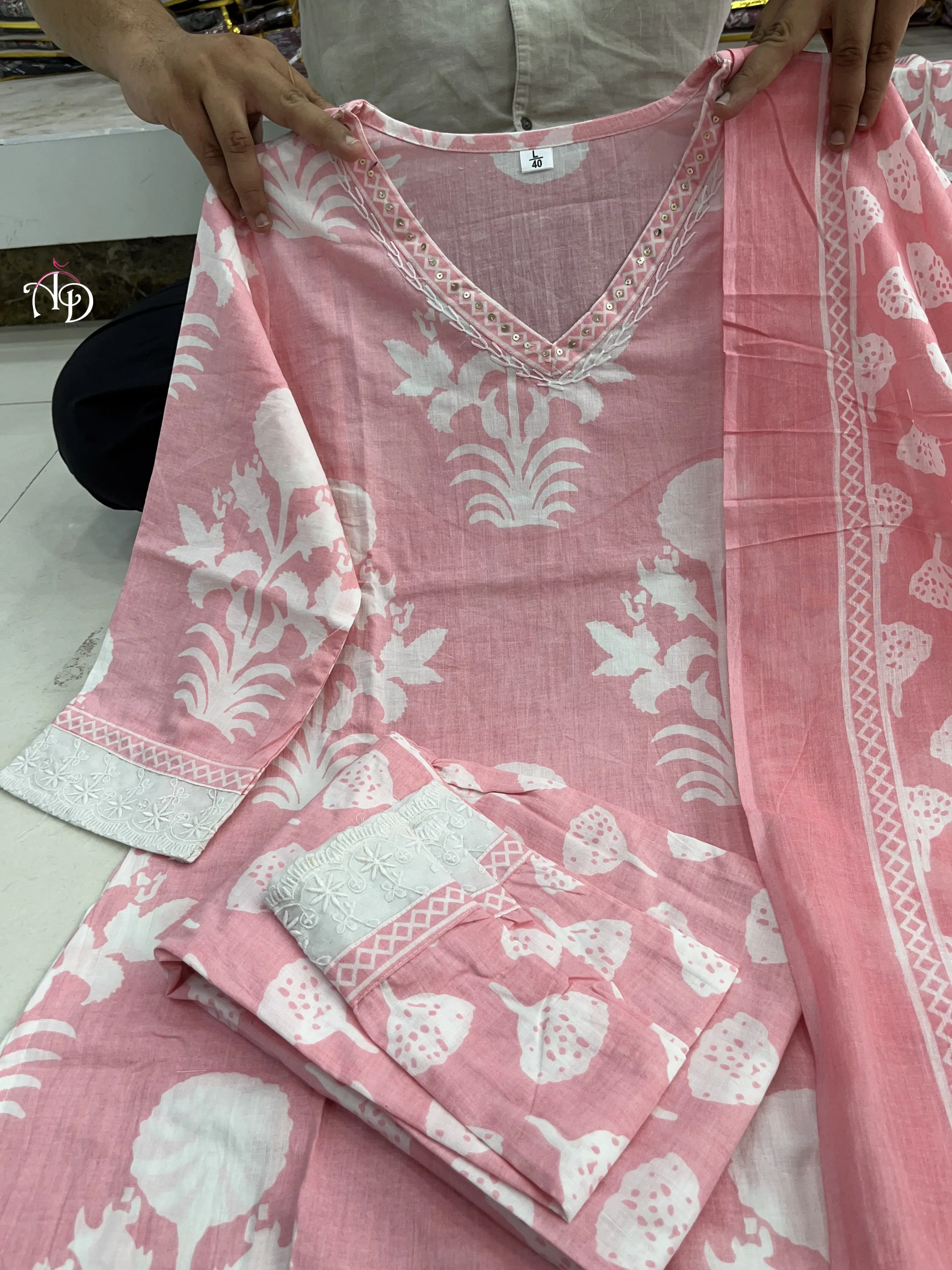 Women's Designer Afghani Pure Cotton Aline Salwar Suit