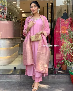 Women's Designer Heavy Banana Chanderi Silk Anarkali Salwar Suit