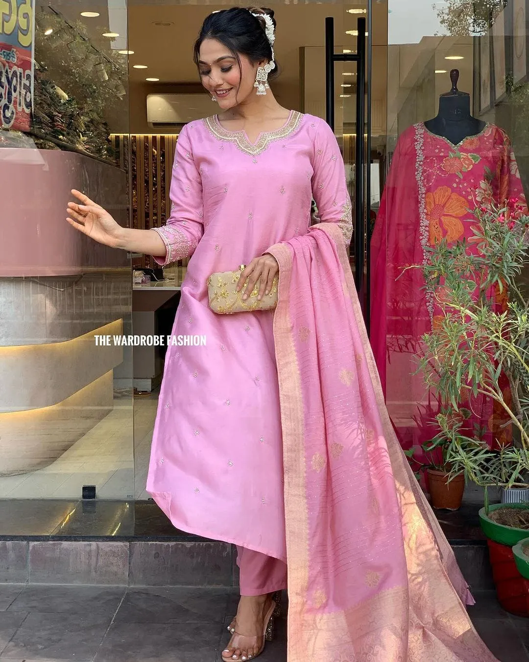 Women's Designer Heavy Banana Chanderi Silk Anarkali Salwar Suit