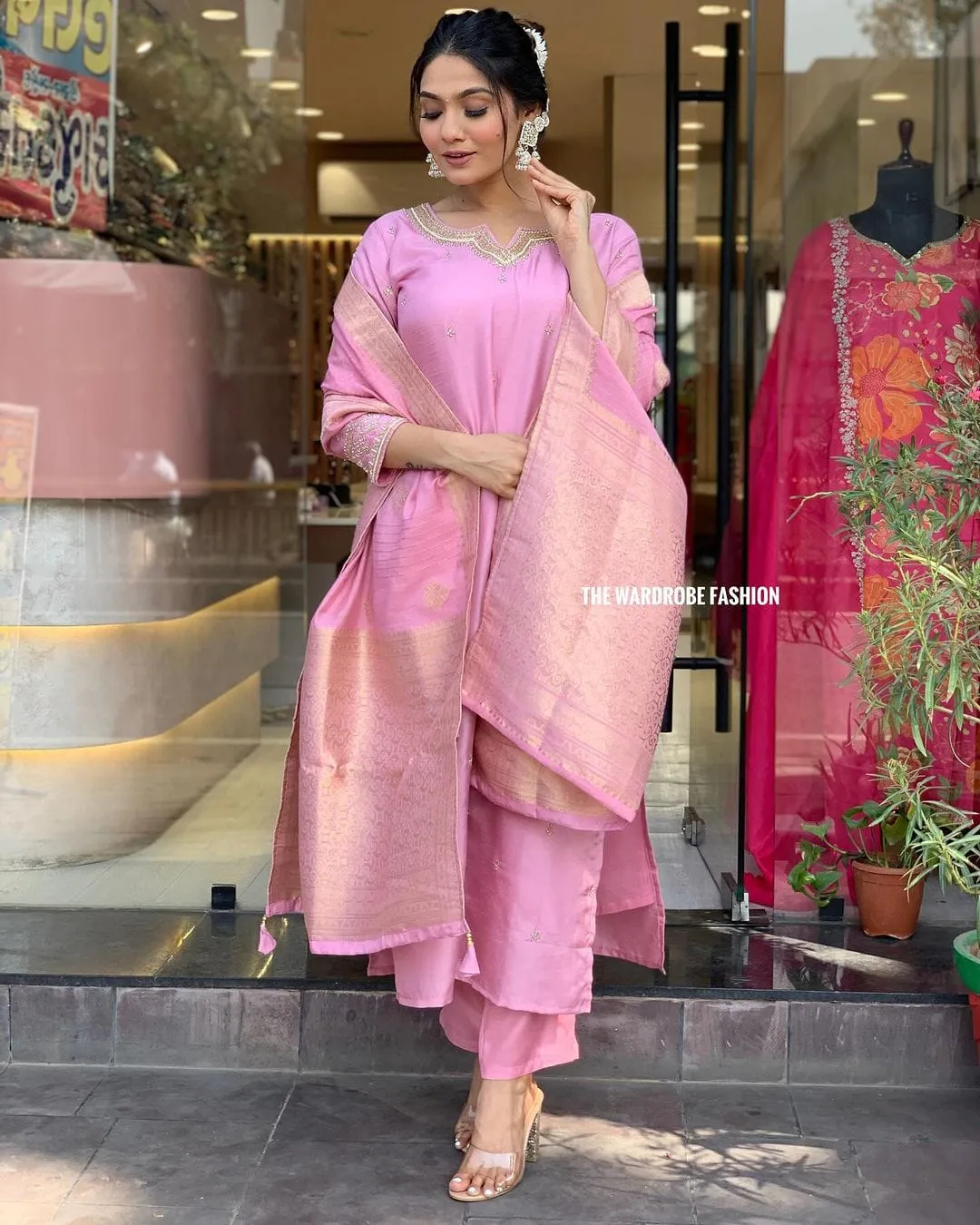 Women's Designer Heavy Banana Chanderi Silk Anarkali Salwar Suit