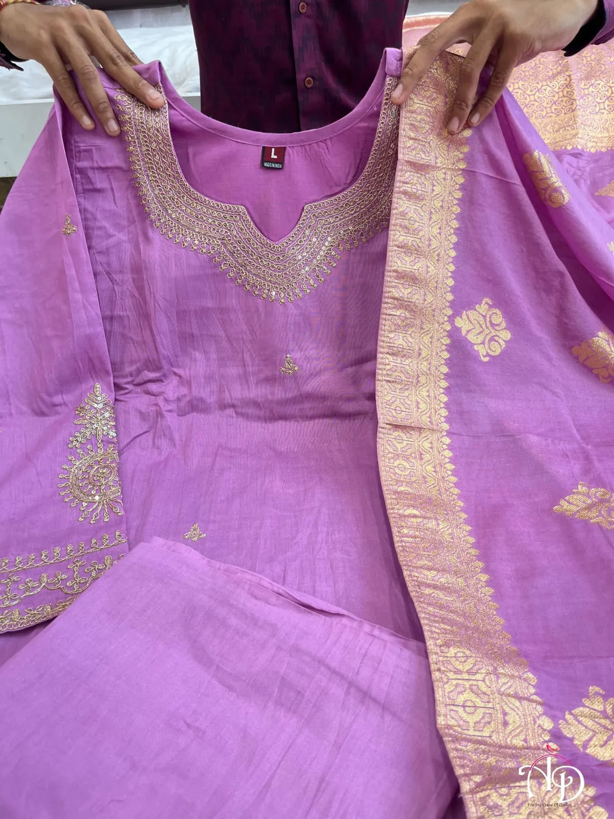 Women's Designer Heavy Banana Chanderi Silk Anarkali Salwar Suit