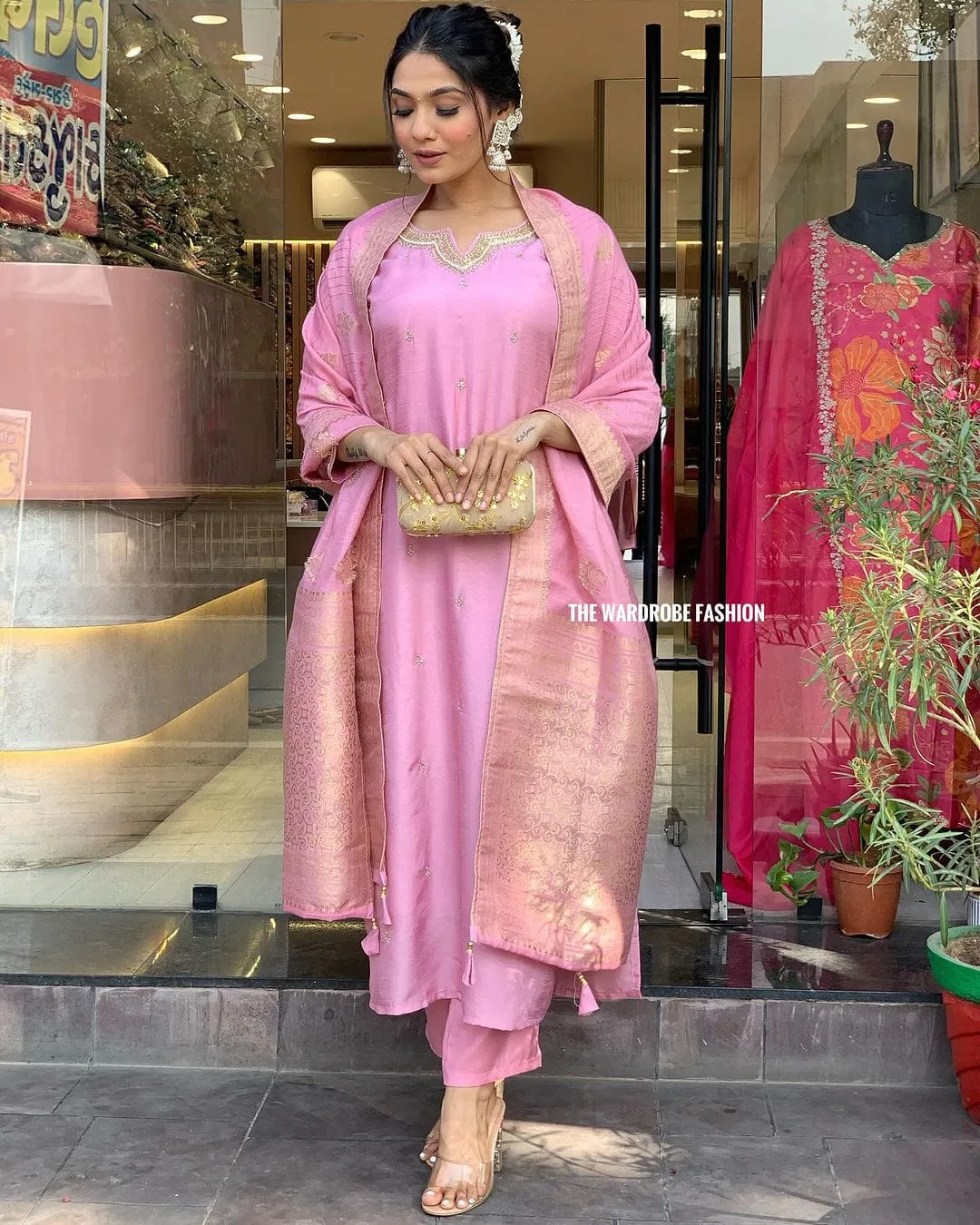 Women's Designer Heavy Banana Chanderi Silk Anarkali Salwar Suit