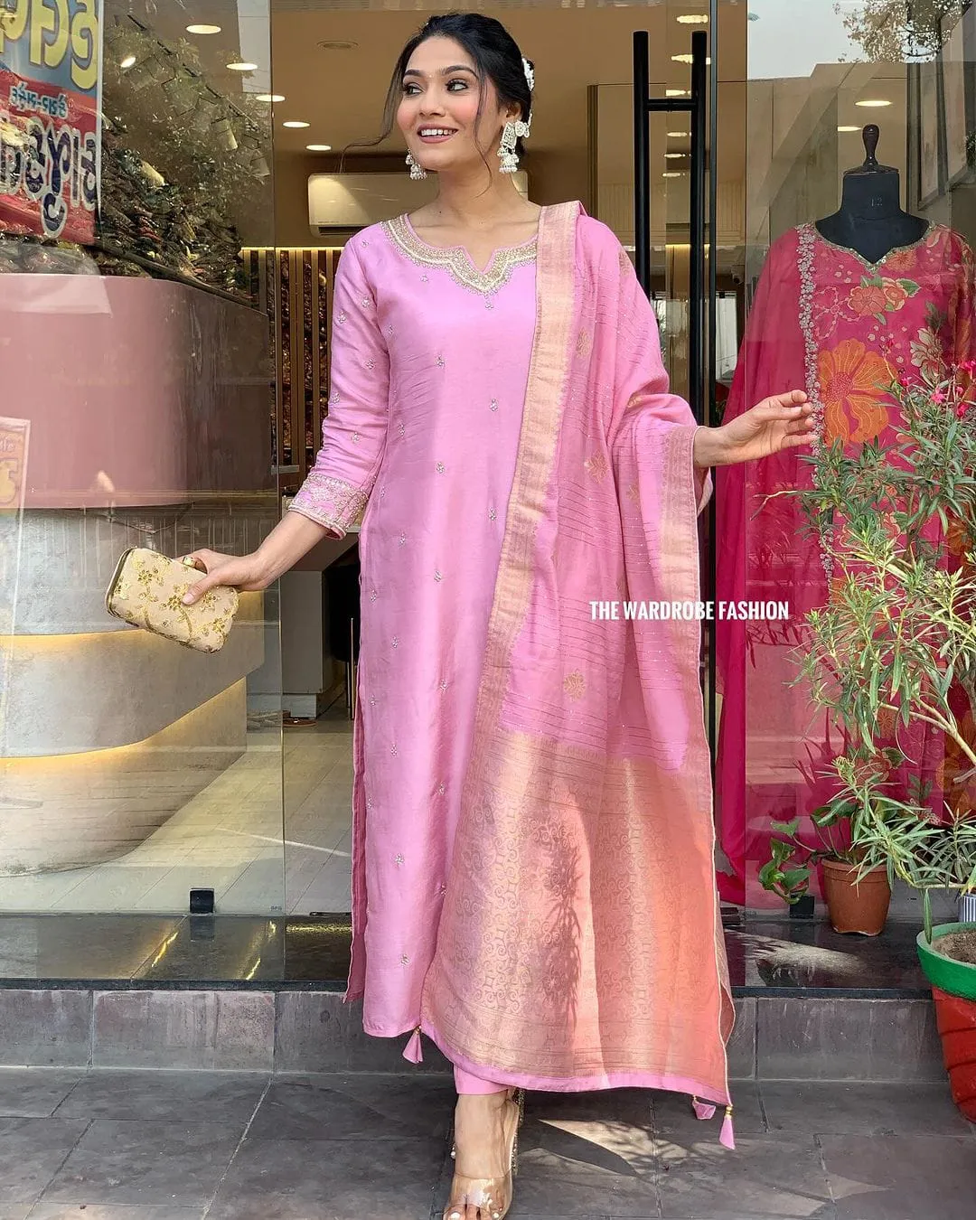 Women's Designer Heavy Banana Chanderi Silk Anarkali Salwar Suit