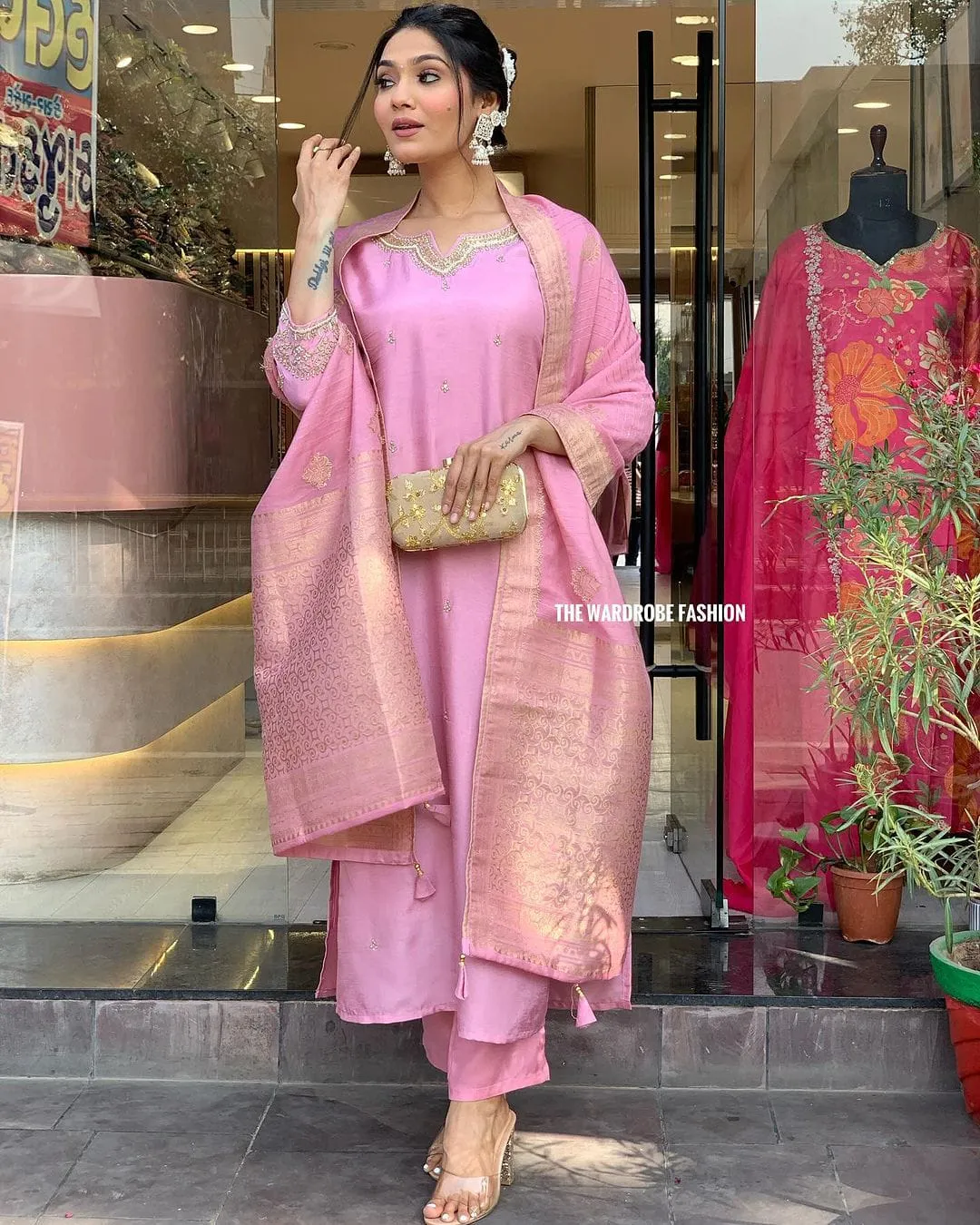 Women's Designer Heavy Banana Chanderi Silk Anarkali Salwar Suit