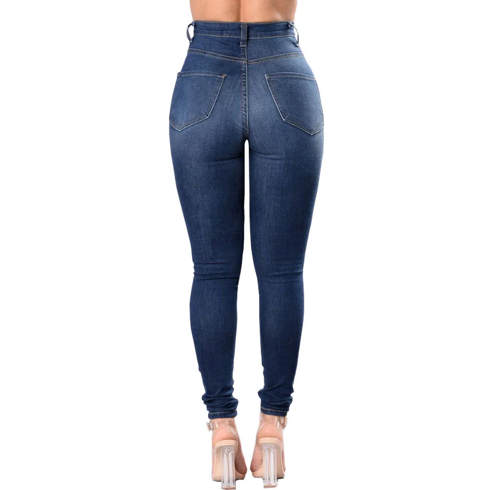 Women's Stylish Washed Ripped Jeans - GlamzLife