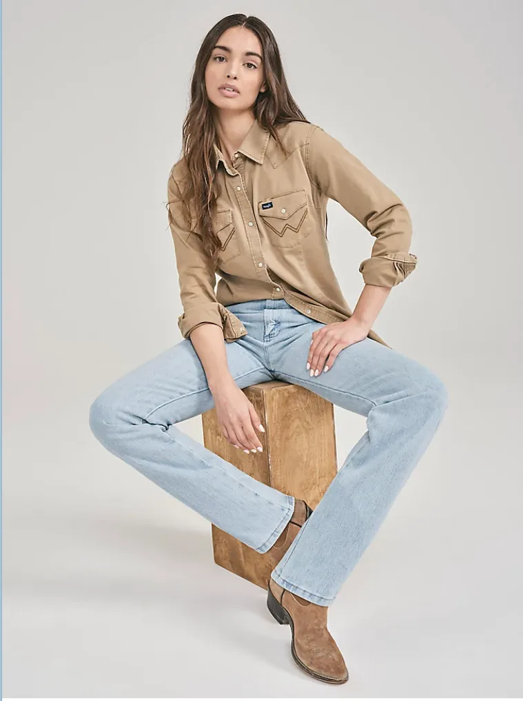 WRANGLER LADIES COWBOY CUT SLIM FIT JEAN IN BLEACH STYLE 14MWZGH