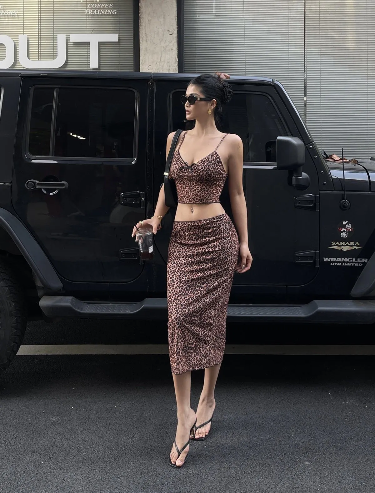 Ximena Leopard Skirt Set