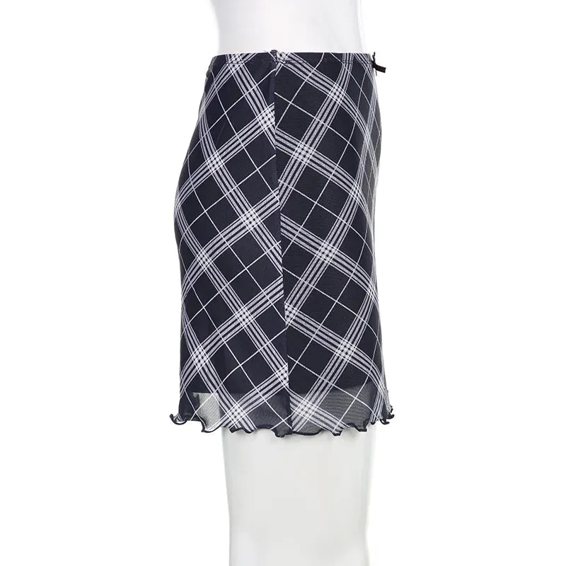 Y2K Aesthetic Plaid Mini Skirt