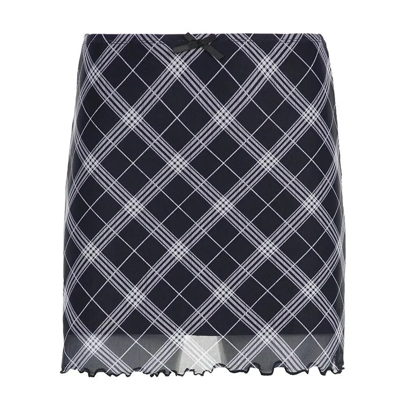 Y2K Aesthetic Plaid Mini Skirt